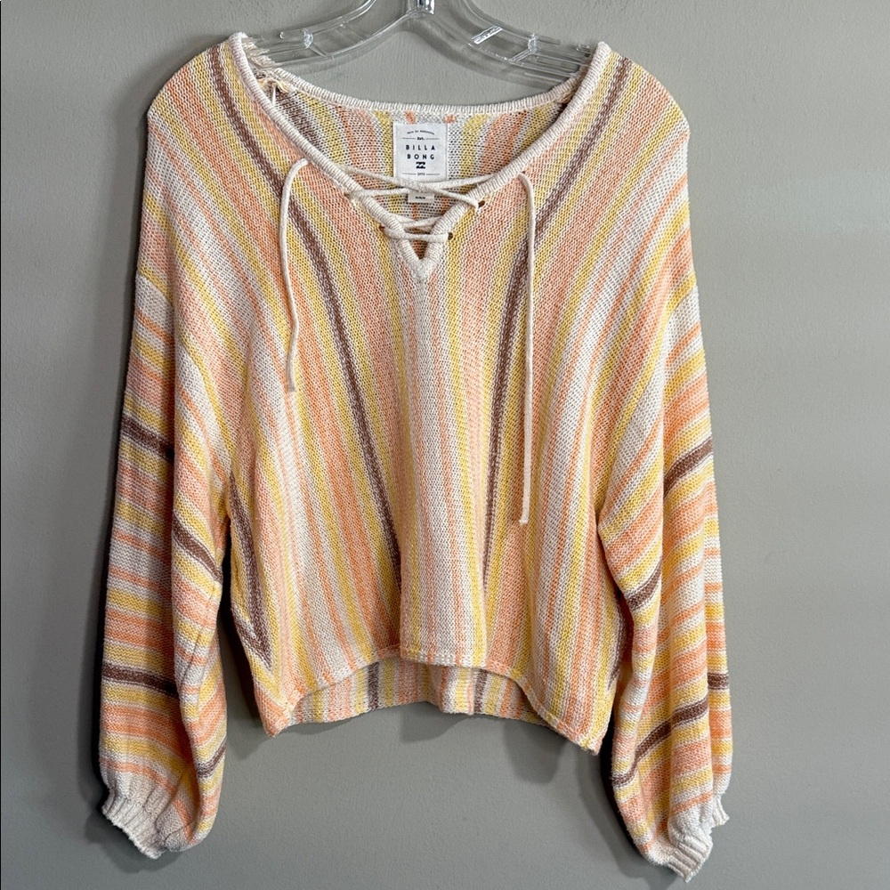 Billabong Cream And Yellow Knit Sweater
